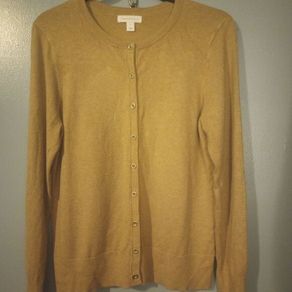 Charter club camel colored rayon blend button down sweater - Picture 8 of 8